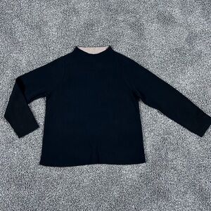 Eileen Fisher Women's L Organic Cotton Silk Funnel Neck Sweater Black Boxy NWT